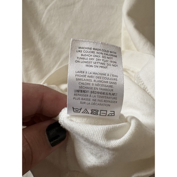 Kerri Rosenthal‎ Women's Medium Sally Ringer Tee Crochet 100% Cotton Shirt White - Picture 7 of 8